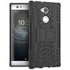 Dual Layer Rugged Tough Case & Stand for Sony Xperia XA2 Ultra - Black